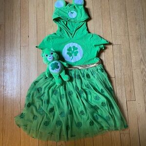 Care Bears Costume XL 14 Youth Girls Good Luck Bear Girls Halloween dress-up